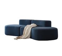 Canapé sectionnel incurvé modulaire en velours bleu, 2,8 m, pour salon et chambre à coucher, mobilier moderne élégant et confortable
