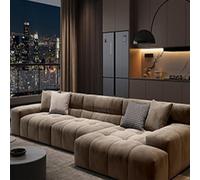Canapé sectionnel modulaire de 330 cm avec chaise en forme de L, canapés rembourrés pour salon avec siège profond, canapés sectionnels en tissu givré pour salon, chambre à coucher E-2