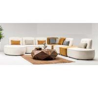 Canapé sectionnel Modulares Ecksofa L Form Counch Beige Stoff Cushion JVmoebel