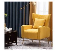 Canapé simple de luxe de style nordique pour salon, fauteuil moderne doux avec dossier, idéal pour meubles de maison et décoration de balcon (jaune, une place)