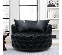 Canapé simple moderne en velours - Design paresseux rond pour salon et chambre à coucher, sièges de loisirs non rotatifs pour bureau et espaces confortables