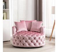 Canapé simple moderne en velours - Design paresseux rond pour salon et chambre à coucher, sièges de loisirs non rotatifs pour bureau et espaces confortables