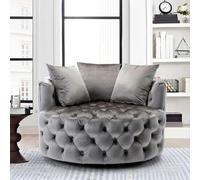 Canapé simple moderne en velours - Design paresseux rond pour salon et chambre à coucher, sièges de loisirs non rotatifs pour bureau et espaces confortables