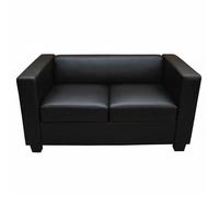 Canapé / sofa Lille, 2 places - simili-cuir, noir