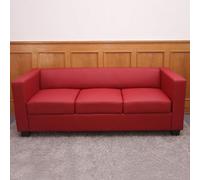 Canapé / sofa Lille, 3 places, 191x75x70cm simili-cuir, rouge