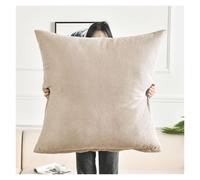 Canapé Taie Oreiller 50 X 50 cm，Decorative Housse De Coussin En Velours Côtelé 60x60,70x70, Taie D'oreiller 80x80 Pour Oreiller Maison Salon Chambre Décoration D'intérieur(Beige,80x80cm 31x31 in)