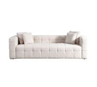 Home Deluxe - Teddy Canapé COMO - Couleur : Beige, env. 236 x 68 x 92 cm, Finition : bouclé, Coussins Inclus I Canapé en Velours, canapé, Salon