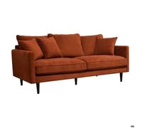 Canapé velours ""Candice"" 3 places ambre - Atmosphera createur d'interieur