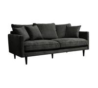 Canapé velours ""Candice"" 3 places vert kaki - Atmosphera createur d'interieur