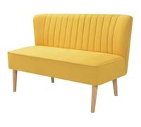 Canapé - vidaXL - 2 places - Tissu Jaune - Fixe - Style Contemporain