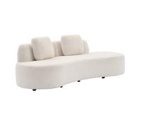 sweeek - Canapé Virgule 3 Places en Tissu Bouclette Forme Organique - Wave L 232 x P 97 x H 68cm