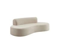 Canapé virgule organique 3 places tissu chenille beige - Curv