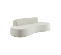 Canapé virgule organique 3 places tissu chenille blanc - Curv