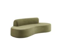 Canapé virgule organique 3 places tissu chenille kaki - Curv