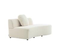 Canapé virgule organique droite 2-3 places bouclette crème L 171 x P 93 x H 68cm - Wave