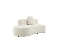 | Canapé virgule organique gauche 2-3 places bouclette blanche L 171 x P 93 x H 68cm - Wave