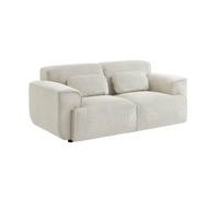 Canapé Wallas. 2 places. tissu velours côtelé blanc crème L 180 x P 98 x H 73cm