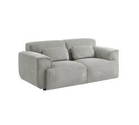 sweeek - Canapé Wallas. 2 Places. Tissu Velours côtelé Gris Clair L 180 x P 98 x H 73cm