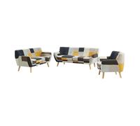 Canapés 3 places 2 places et un fauteuil en tissu patchwork SERTI II