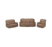Canapés 3 places 2 places et un fauteuil relax en microfibre HERNANI - Taupe