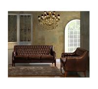 Canapés 3 places et 2 places en cuir COLBERT - Marron