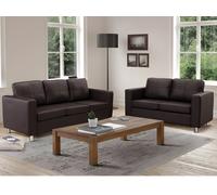 Canapé 3+2 places en simili ACKLEY - Marron