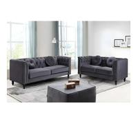 Canapés 3 places et 2 places en velours TURNER - Anthracite