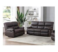 Canapés 3 places et 2 places relax en simili marron CANBY