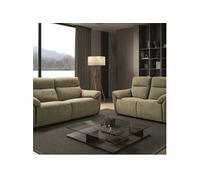 Canapés 3 Places Relax Electrique + 2 Places Fixe Tissu Vert Chiné - MAZARO -