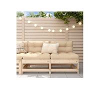 Canapés centraux avec coussins 2 pcs bois de pin massif, canapé de jardin, siège de jardin, siège d'extérieur, canapé 825576