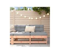 Canapé d'angle avec coussins gris bois de pin solide canapé de jardin vidaXL