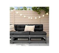 Vidaxl Canapés Centraux Avec Coussins 2 Pcs Gris Bois De Pin Massif Gris