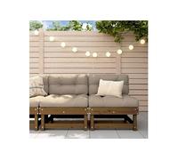 Vidaxl Canapés Centraux Avec Coussins 2 Pcs Marron Miel