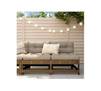 Vidaxl Canapés Centraux Avec Coussins 2 Pcs Marron Miel