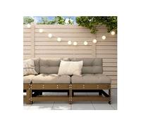Vidaxl Canapés Centraux De Jardin 2 Pcs Marron Miel Bois De Pin Solide