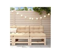 vidaXL Canapés centraux de jardin 2 pcs – Bois de pin massif – Avec dossier