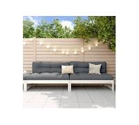 Canapés Centraux de Jardin 2 pcs, Sièges avec Dossier, Meubles de Terrasse Patio Arrière-cour Balcon Extérieur, Blanc 825717
