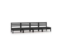 Canapés centraux de jardin 4 pcs Noir Bois de pin massif806596
