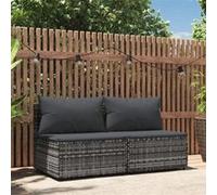 Salon de jardin 3 pcs avec coussins Noir Résine tressée vidaXL