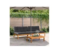 Canapés centraux palette de jardin et coussins 2pcs bois acacia, canapé de jardin, siège de jardin, siège 3209481