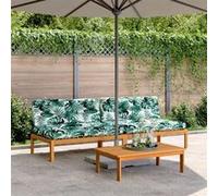 Canapés centraux palette de jardin et coussins 2pcs bois acacia G