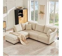Canapés convertibles, canapés modulables, canapés 5 places avec repose-pieds, canapés en L et canapés en U, adaptés aux salons,beige