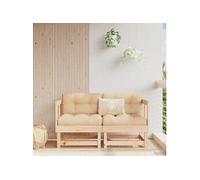 Canapés d angle avec coussins 2 pcs bois de pin massif