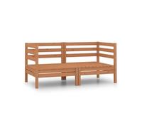Vidaxl Canapés D'angle De Jardin 2 Pcs Marron Miel Bois De Pin Massif