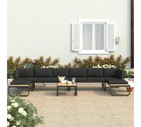 Canapés d'Angle de Jardin 5 pcs et Coussins Aluminium et WPC Sofa vidaXL
