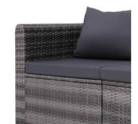 Canapés D'angle De Jardin Avec Coussins Amovibles Et Design Modulaire 2 Pcs Poly Rattan Gris Gris