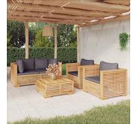 Canapés d'Angle de Jardin avec Coussins Sièges 2 pcs Bois de Teck Massif vidaXL
