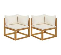 vidaXL Canapés d'angle sectionnels 2 pièces avec coussins blanc crème