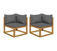 Canapés d'Angle Sectionnels 2 pcs avec Coussins Jardin Patio Extérieur vidaXL