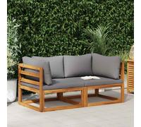 Canapés d'Angle Sectionnels 2 pcs avec Coussins Jardin Patio Extérieur vidaXL